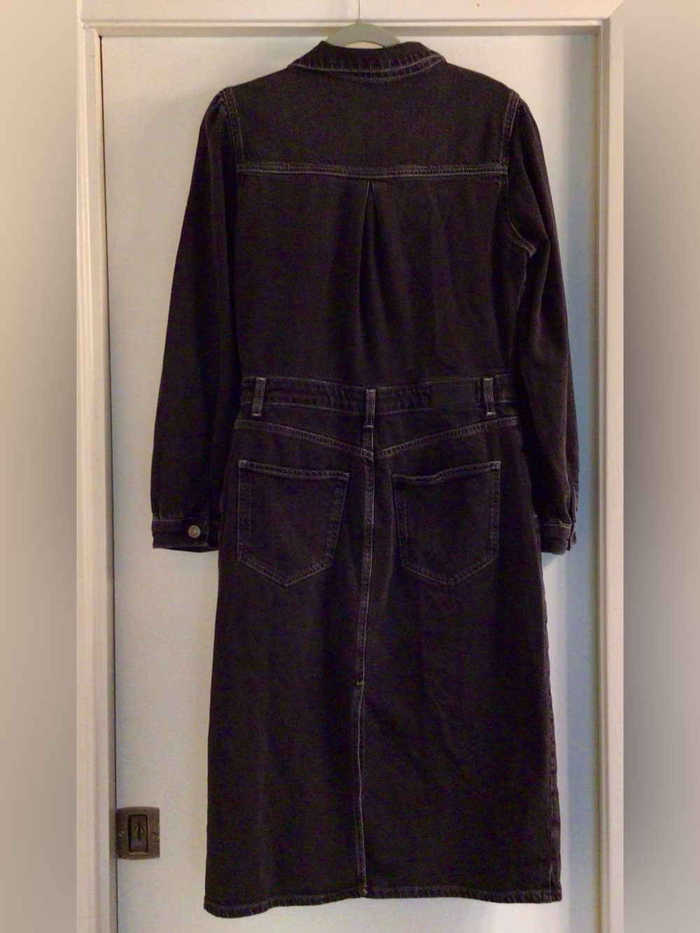 RAILS / Beverly - Washed Black Denim Midi Shirt Dress - Sz L - Picture 6 of 14